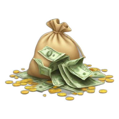 money bags spilling sticker