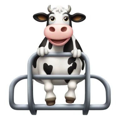Cow riding a rollercoaster sticker