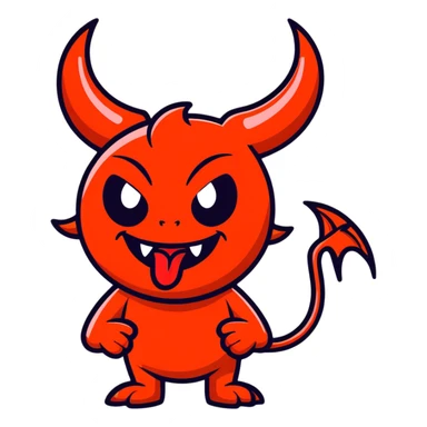 Devil with tongue sticking out   sticker