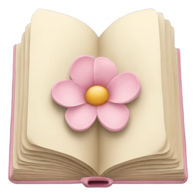 Beige Open book with light pink flower inside sticker