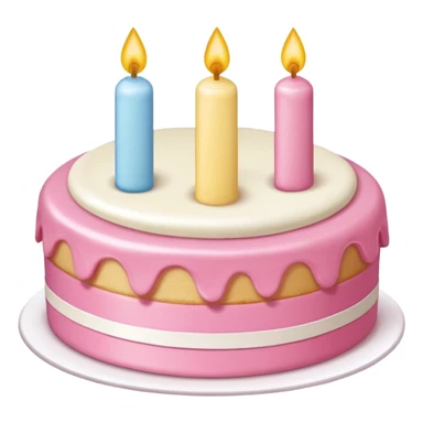 pastel de cumpleaños de 3 niveles con un liston rosa sticker