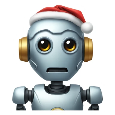 Robot with Christmas spirit sticker