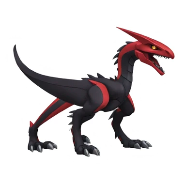  Cool Edgy Black Red Digimon-Fakemon-Raptor-Genesect-Dragon full body sticker