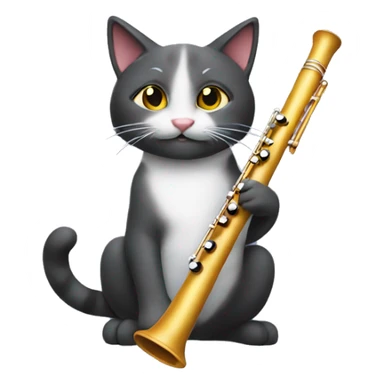 Maincoone cat playing a flute  sticker