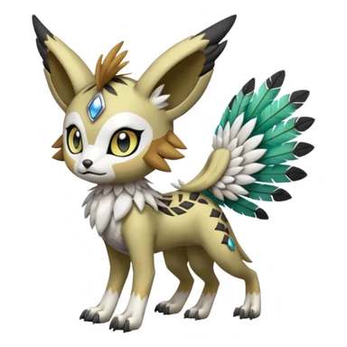 Meloetta-Garurumon-Trico-Pokémon-Digimon-Fakémon-fusion-hybrid-creature sticker
