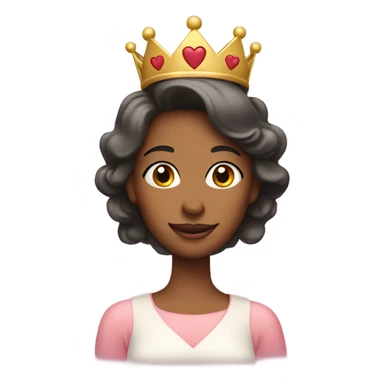 Mom with princess crown and hearts  sticker
