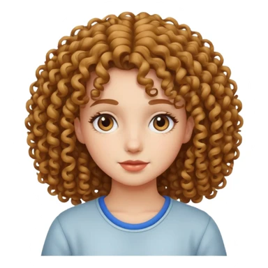 Clean girl with cirly hair sticker