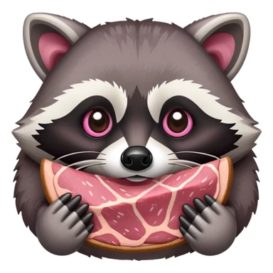 raccoon with SPAM meat EMOJI  sticker