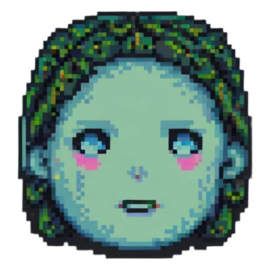 thinking face pixel art sticker