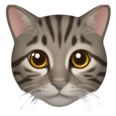 Tabby dark grey brown cat small eye sticker