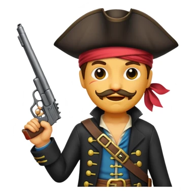 Pirates emoji holding gu sticker