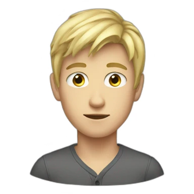 blond teenage boy with gray eyes sticker