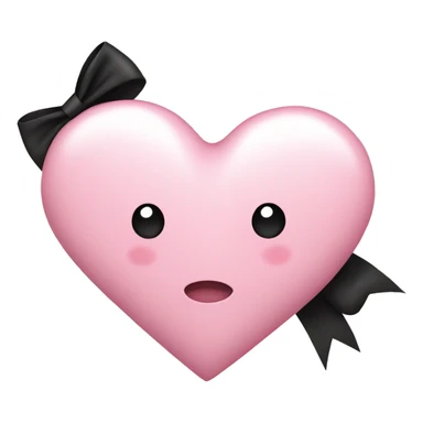 light pink heart with a black bow  sticker