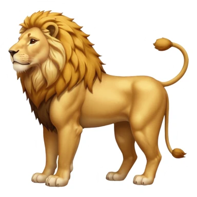 Create a single emoji of a Lion in full body, shown at a slight side angle in a natural, characteristic pose.
 sticker