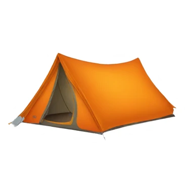 an orange camping tent sticker