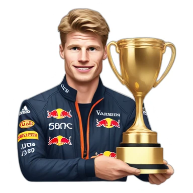 verstappen with trophy sticker
