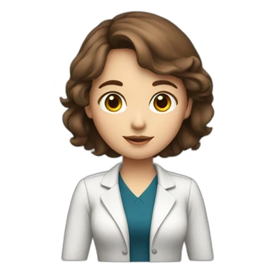 Girl teacher with brown hair with fucsia tipa sticker