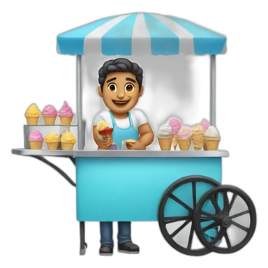 latino selling ice cream cart sticker