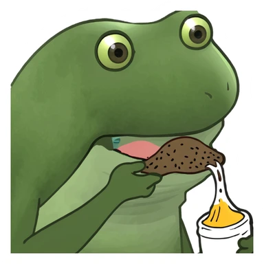 Frog eating poop sticker