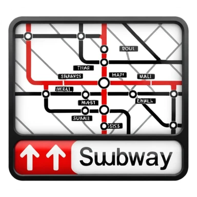 Map Panel – red route diagram, Subway Sign. sticker