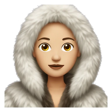White woman in giant fur coat sticker