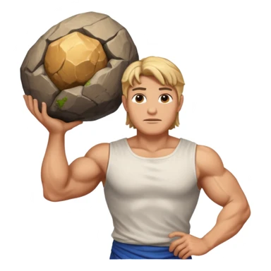Atlas the greek god with a boulder and shirt sticker