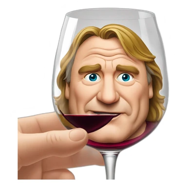 Gérard Depardieu avec un verre de vin rouge  sticker