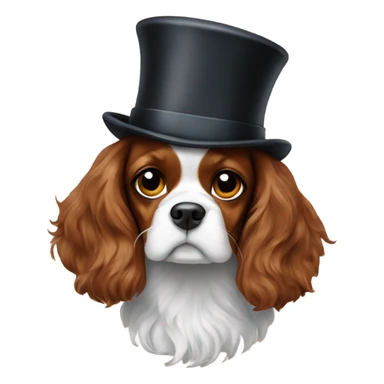 Cavalier spaniel wearing a top hat sticker