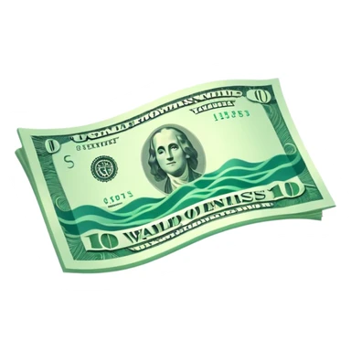 a floating wavy usd note icon sticker