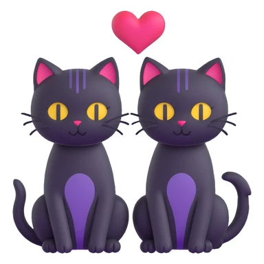 two emo cats in love sticker