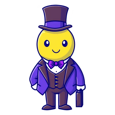 lemon with a monocle, top hat, and cravat sticker