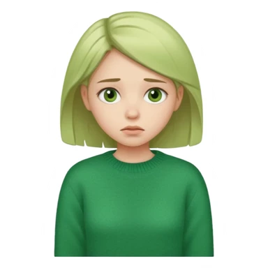 girl has sore throat in green sweater sticker