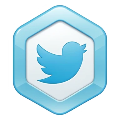 Twitter verification checkmark badge, light blue irregular octagon with white checkmark sticker