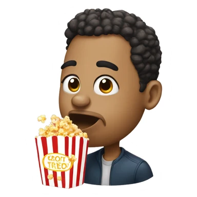 caricature eating popcorn sticker