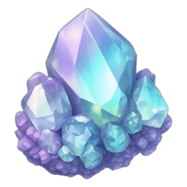Iridescent crystal cluster sticker
