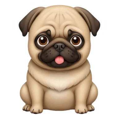 Pug fofo com pote de ração sem nada dentro sticker