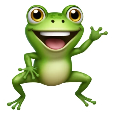 frog laughing out loud and jumping  sticker