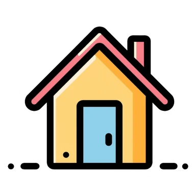 Home house with roof and door sticker