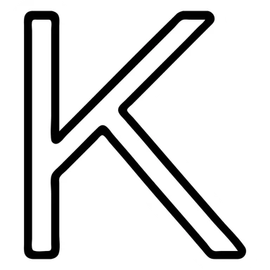 The Phoenician letter "𐤊" on a light blue circular background, Kaspa cryptocurrency logo sticker