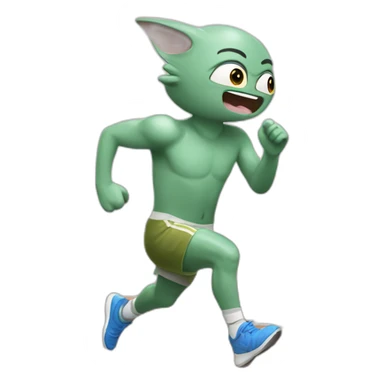 grogu running a marathon sticker