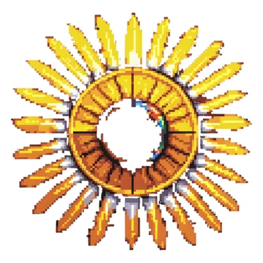 sun with radiating beams sticker