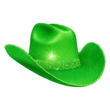 lime green sparkly cowgirl hat sticker