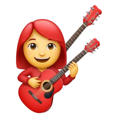 A cute emoji Heart how is holding a guitar and smile sticker