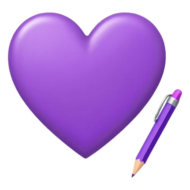 hand drawn letter with purple heart sticker