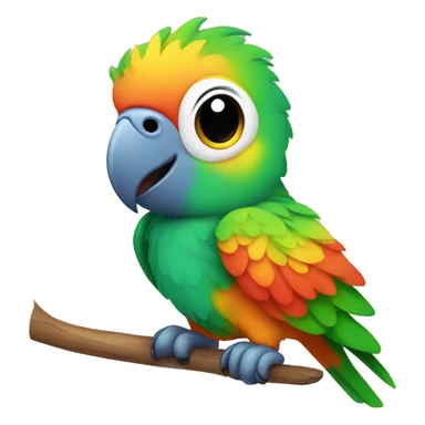 Colorful baby parrot sticker