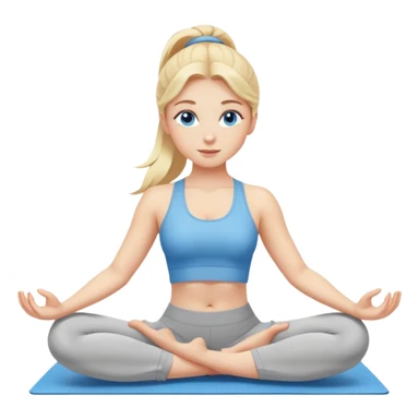 Blonde hair blue eyes female yoga stretching  sticker
