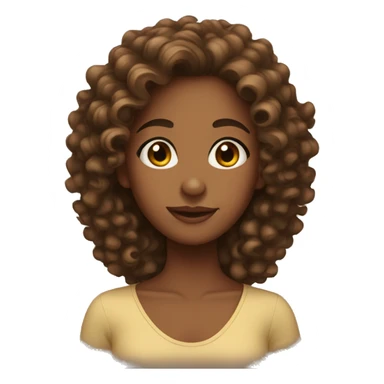 A brown-skinned girl with curly hair sticker