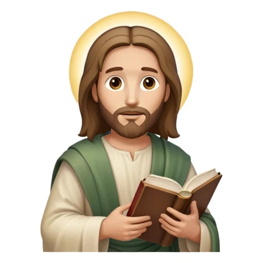 Jesus holding a bible and reading sticker