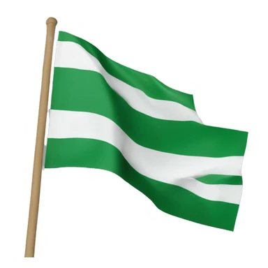 3 horizontal lines flag green white and black in a stick  sticker