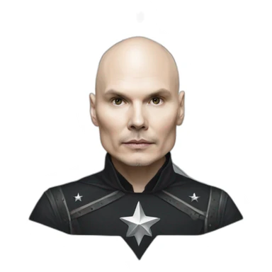 Billy corgan with a silver star on his t-shirt sticker